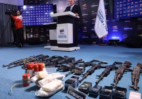 Venezuelan Interior Minister Diosdado Cabello giving statements to the press about the recent far-right terrorist plot foiled in Venezuela, on August 7, 2025. Photo: Con el Mazo Dando.