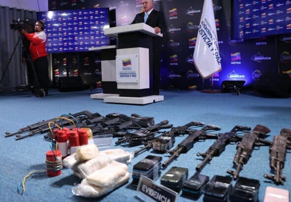 Venezuelan Interior Minister Diosdado Cabello giving statements to the press about the recent far-right terrorist plot foiled in Venezuela, on August 7, 2025. Photo: Con el Mazo Dando.