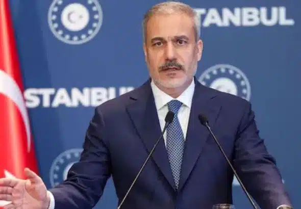 Turkish Foreign Minister Hakan Fidan speaks during a press conference in Istanbul, Turkey on July 26, 2025. Photo: Reuters.