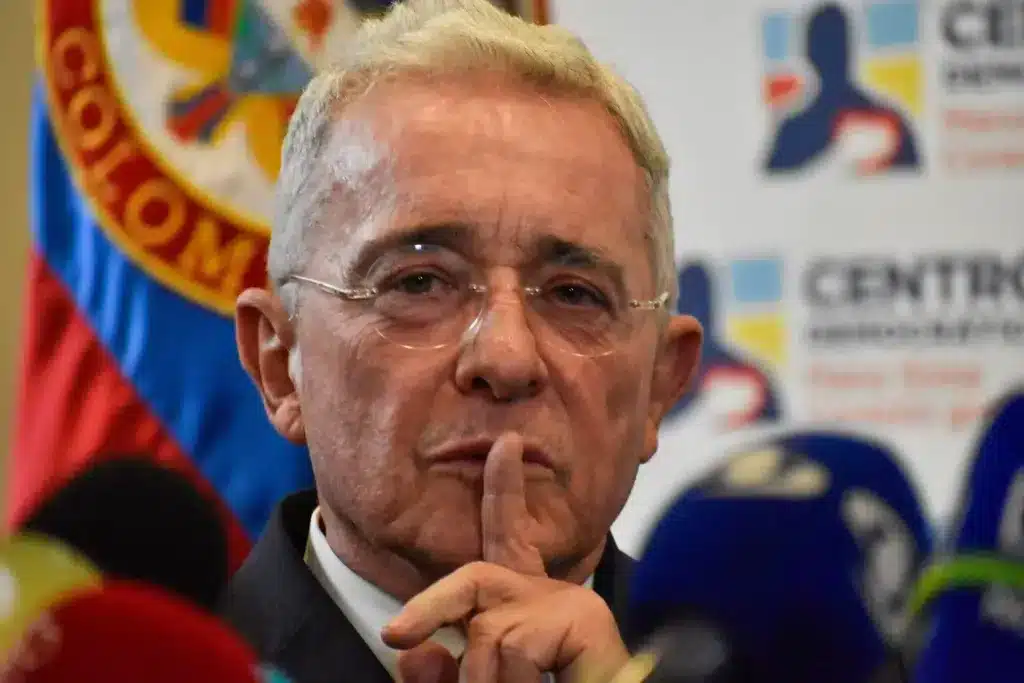 Former president of Colombia, Álvaro Uribe, at an event of his party, Centro Democrático. Photo: Cristian Bayona/file photo.