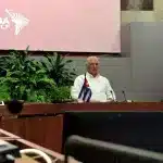 The president of Cuba, Miguel Díaz-Canel, speaks at the 13th Special Summit of the Heads of State and Government of ALBA-TCP. Photo: X/@ALBATCP.