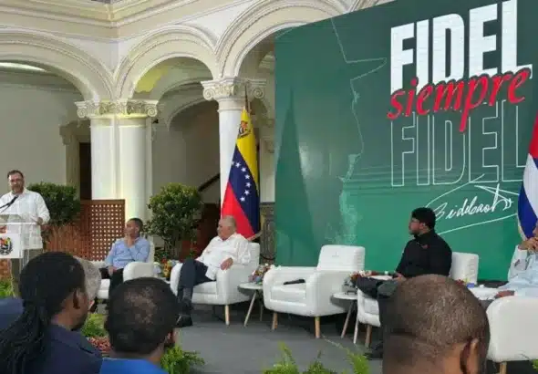 Venezuelan government's official event commemorating the 99th anniversary of Fidel Castro's birth, Caracas, August 13, 2025. Photo: Venezuela Presidential Press.