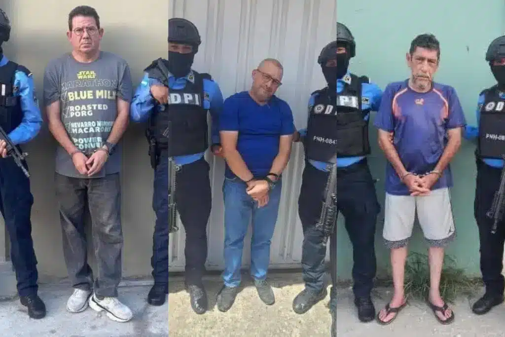 The three individuals arrested in Honduras for involvement in a coup and assassination plot. Photo: Diario El País Honduras.