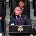 Colombian President Gustavo Petro during a military ceremony at General Santander Military School on Tuesday, August 12, 2025. Photo: Edited screenshot from Colombian Presidency video.