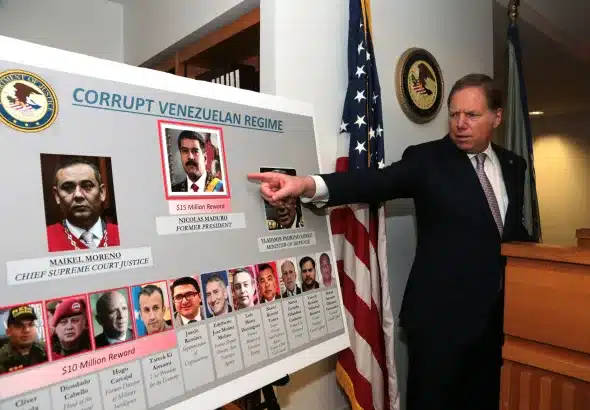 Former US empire Attorney for the Southern District of New York Geoffrey Berman during a press conference announcing indictments against Venezuelan President Nicolás Maduro and other officials in 2020. Photo: X/@SDNYnews/File photo.