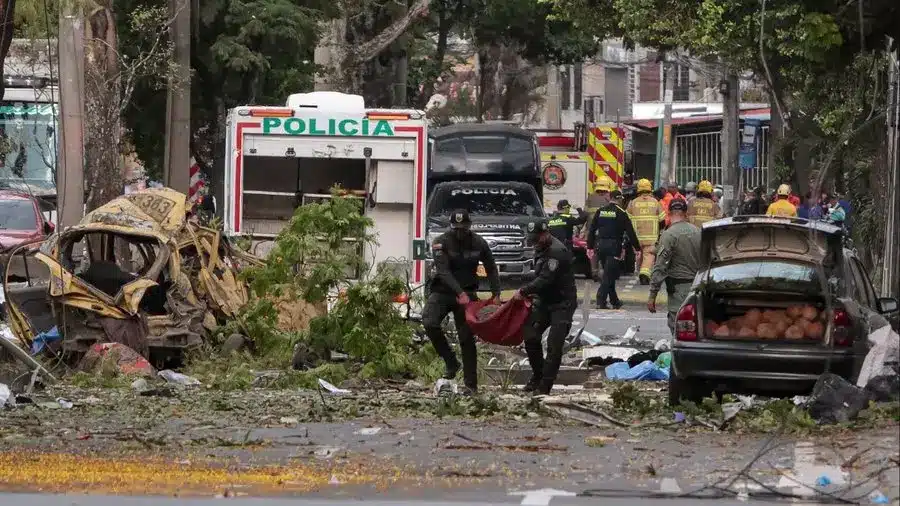 A drone and a vehicle-borne explosion kill at least 18 in Colombia, targeting police and a military facility. Photo: @theblazetrends.