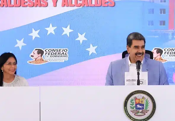 Venezuelan President Nicolás Maduro next to Vice President Delcy Rodríguez during a meeting of the Federal Council of Government, in Caracas, August 6, 2025. Photo: Presidential Press.