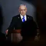 Israeli Prime Minister Benjamin Netanyahu attends the US Independence Day reception, hosted by Newsmax, in occupied al-Quds on Aug 13, 2025. Photo: AP.