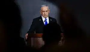 Israeli Prime Minister Benjamin Netanyahu attends the US Independence Day reception, hosted by Newsmax, in occupied al-Quds on Aug 13, 2025. Photo: AP.