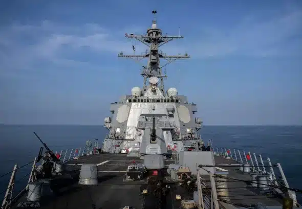 View of USS Gravely (DDG 107), on 13 February 2024. Photo: Bernat Armangue/AP/file photo.