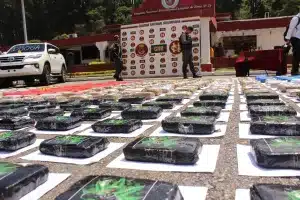 File photo in which Venezuelan authorities show material seized in anti-drug operations. Photo: Johnny Parr/EFE.