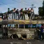 Part of the shock troops during the 2017 insurrectionist riots. Photo: Gustavo Vera/El Estímulo.