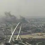 Smoke rises from a building following an Israeli airstrike in Doha, Qatar, September 9, 2025. Photo: PressTV.