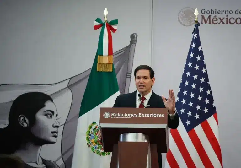 US Secretary of State Marco Rubio at a press conference on his visit to Mexico, September 3, 2025. Photo: Cristina RodrĂguez.