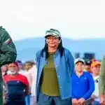 Venezuelan Vice President Delcy Rodríguez escorted by local civil and military authorities during the activation of the Independence Plan 200 defensive military deployment in Eastern Venezuela on Thursday, September 11, 2025. Photo: IG/@vicepresidencia_ve.