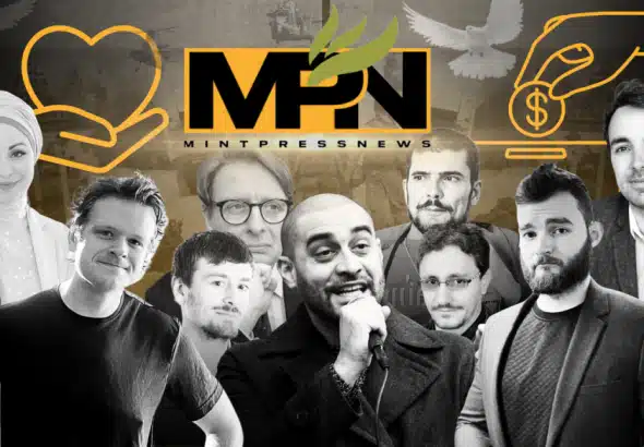 Compilation image showing most of the featured writers for MintPress. Photo: MintPress News.