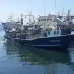 Venezuelan fishing vessel ‘Carmen Rosa’, manned by nine tuna fishermen, which was stopped by the US warship 48 nautical miles northeast of La Blanquilla Island. Photo: X,