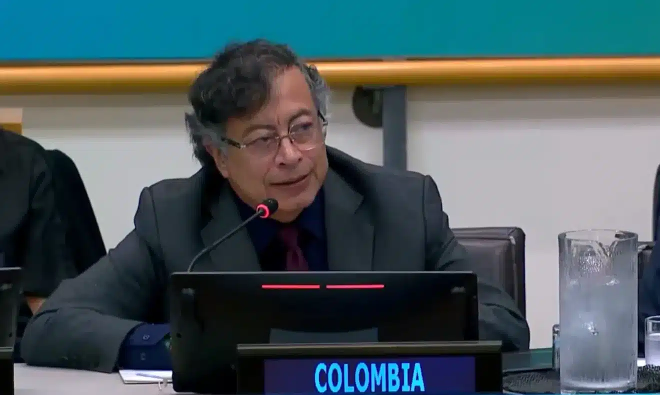Colombian President Gustavo Petro speaks at a high-level dialogue on climate financing held under the auspices of the UN, September 22, 2025. Photo: X/@infopresidencia.