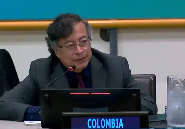 Colombian President Gustavo Petro speaks at a high-level dialogue on climate financing held under the auspices of the UN, September 22, 2025. Photo: X/@infopresidencia.