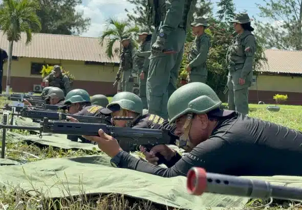 Militia shooting practice in Yaracuy state, Venezuela, on Saturday, September 13, 2025. Photo: Yaracuy al Dia.
