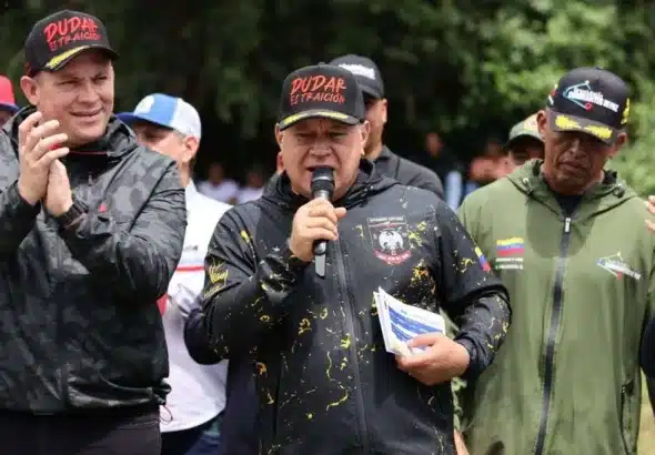 Venezuelan Minister of the Interior Diosdado Cabello during a police event in Yaracuy state  Photo: Venezuela’s Interior Ministry.