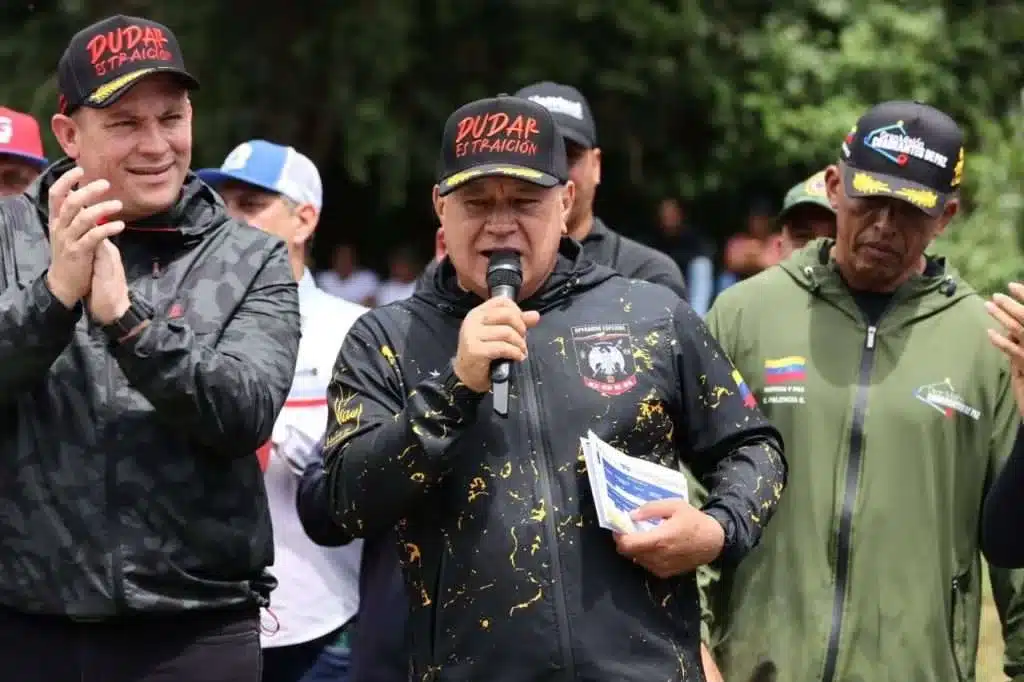 Venezuelan Minister of the Interior Diosdado Cabello during a police event in Yaracuy state  Photo: Venezuela’s Interior Ministry.