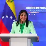 Venezuelan Vice President Delcy Rodríguez during a press conference on Monday, September 8, 2025. Photo: AVN.