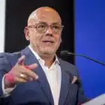 The president of the National Assembly of Venezuela, Jorge Rodríguez, speaks at the launch of Sovereignty and Peace Councils throughout the national territory, September 24, 2025. Photo: EFE.