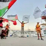 Actions in support of Global Sumud Flotilla ahead of launch, Tunisia, 2025. Photo: Maghreb Sumud Flotilla/Facebook.