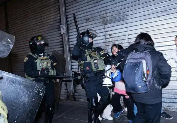 Heavy police repression against protesters demanding the repeal of the pro-AFP law. Photo: Peoples Dispatch/file photo.