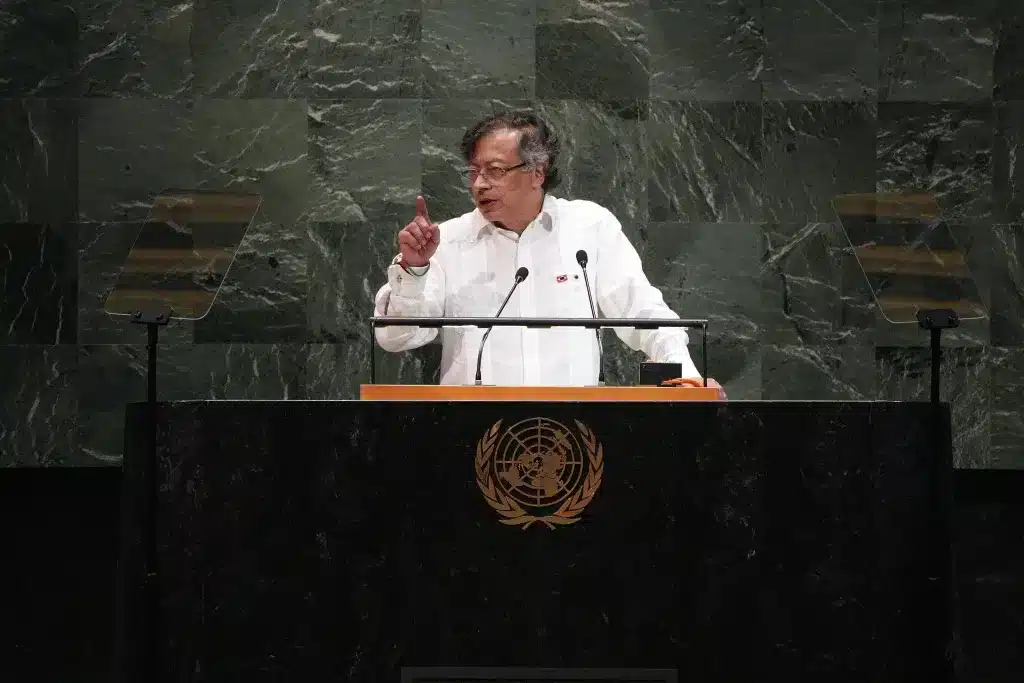Colombian President Gustavo Petro delivers his address at the United Nations General Assembly, September 24, 2025. Photo: X/@infopresidencia.