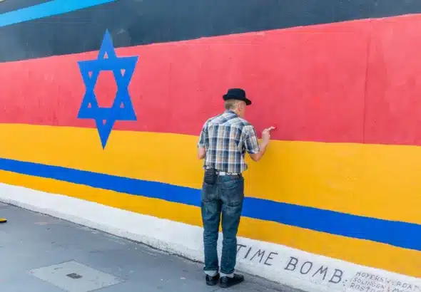Street art showing a Star of David on the German flag. Photo: iStock/file photo.