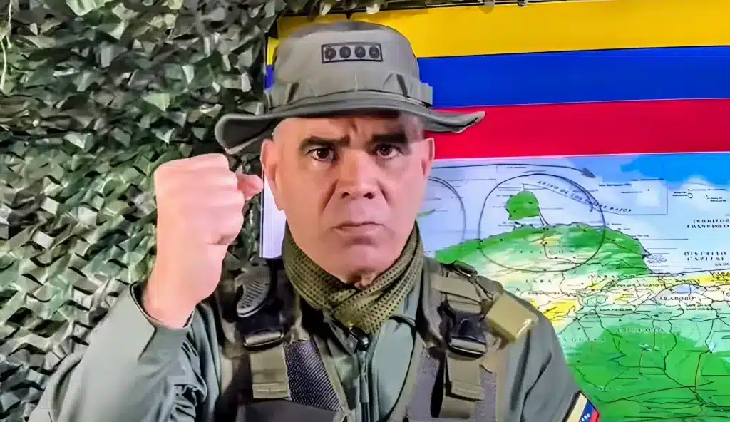 Venezuelan Defense Minister Vladimir Padrino addressing his country Sunday, September 7, on additional military deployment in the coast amid US military threats. Photo: Screenshot from original video/IG/@padrinovladimir.