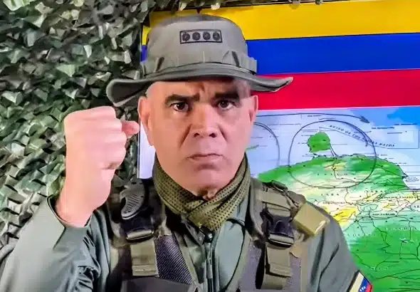 Venezuelan Defense Minister Vladimir Padrino addressing his country Sunday, September 7, on additional military deployment in the coast amid US military threats. Photo: Screenshot from original video/IG/@padrinovladimir.