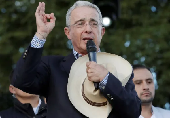 Álvaro Uribe, former president of Colombia, accused of ties to narco-trafficking and paramilitary groups. File photo.