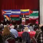 Yvan Gil speaks at NY solidarity event