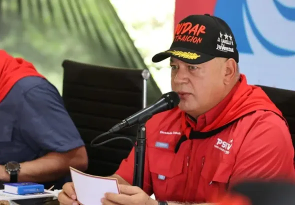 Venezuelan Interior Minister Diosdado Cabello during the weekly PSUV press conference on Monday, September 8, 2025. Photo: AVN.