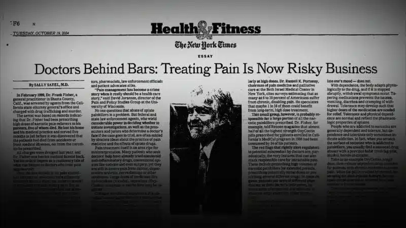 In 2004, psychiatrist Sally Sattel published an article in New York Times in support of the massive use of opioides. Her employer, the American Enterprise Institute, had financial relations with Purdue Pharma, manufacturer of the opioid OxyContin. Photo: ProPublica.