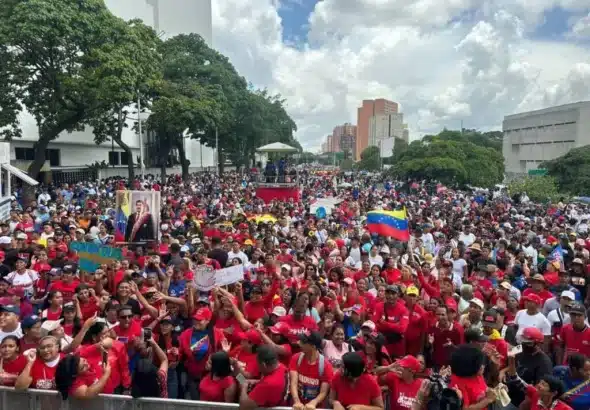 The mobilization departed from Zona Rental in Plaza Venezuela and headed toward Bolívar Avenue in Caracas. Photo: Instagram/@psuv_movilizacionyeventos.