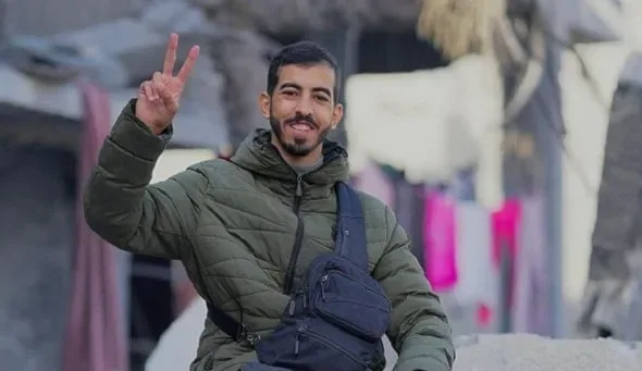 Palestinian journalist Saleh al-Jafarawi in an undated image in Gaza, occupied Palestine. Photo: Social Media.