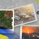 Compilation of images showing the Donbass (Left), destroyed Ukrainian tanks (Center) and a large explosion at night (Right). Photo: Al Mayadeen.