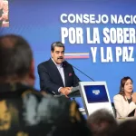 Venezuelan President Nicolás Maduro addresses those participating in the National Unity Council meeting held in Caracas on Wednesday, October 15, 2025. Photo: Venezuela's Presidential Press.