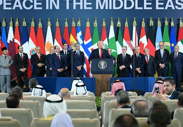 Donald Trump at the “Peace 2025” summit in Sharm al-Sheikh. Photo: APN.
