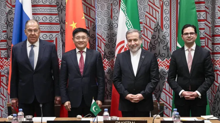 The Fourth Quadripartite Meeting of Foreign Ministers of China, Russia, Iran, and Pakistan on September 25, 2025, held on the sidelines of the 80th session of the United Nations General Assembly in New York. Photo: Ministry of Foreign Affairs People’s Republic of China.