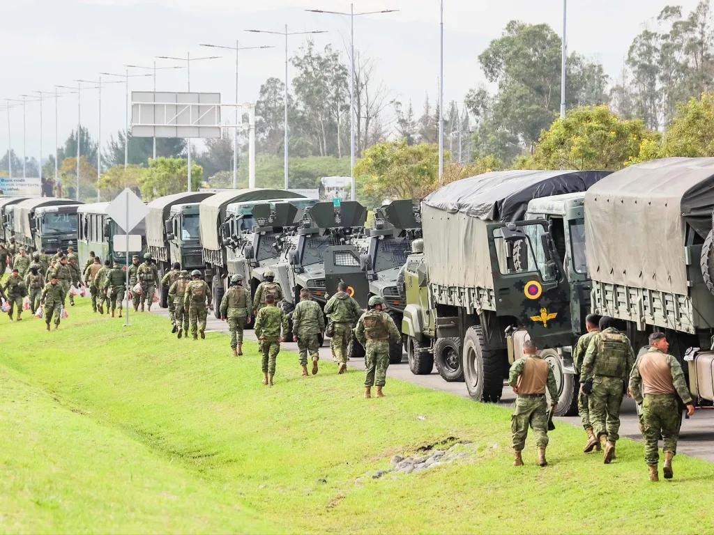 The so-called ‘Humanitarian Convoy’ arrives in Otavalo, Imbabura, Ecuador, Oct. 14, 2025. X/@ElDatoEcua.