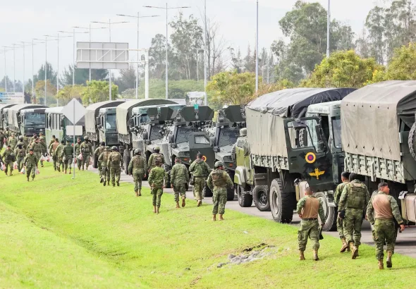 The so-called ‘Humanitarian Convoy’ arrives in Otavalo, Imbabura, Ecuador, Oct. 14, 2025. X/@ElDatoEcua.