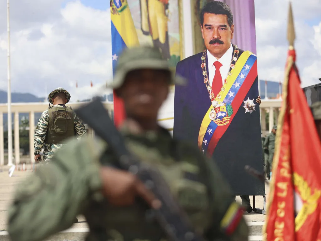 Members of the Bolivarian Armed Forces take part in a military exercise at Fort Tiuna in Caracas, Venezuela, on September 20, 2025. Photo: Pedro Mattey/AFP via Getty Images.