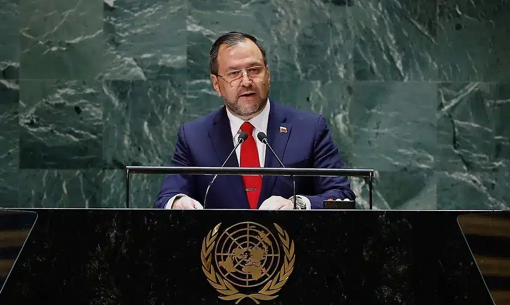 Venezuela's Foreign Minister Yvan Gil Pinto addresses the 78th Session of the U.N. General Assembly in New York City, U.S., September 23, 2023. Photo: Eduardo Munoz/Reuters.