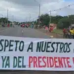 A banner calling for changing the president of the Paraguayan Institute of Indigenous Affairs (INDI). After a week of mobilizations by Indigenous peoples, Juan Ramón Benegas resigned from the position. Photo: @OsvaldoteleSUR/X.