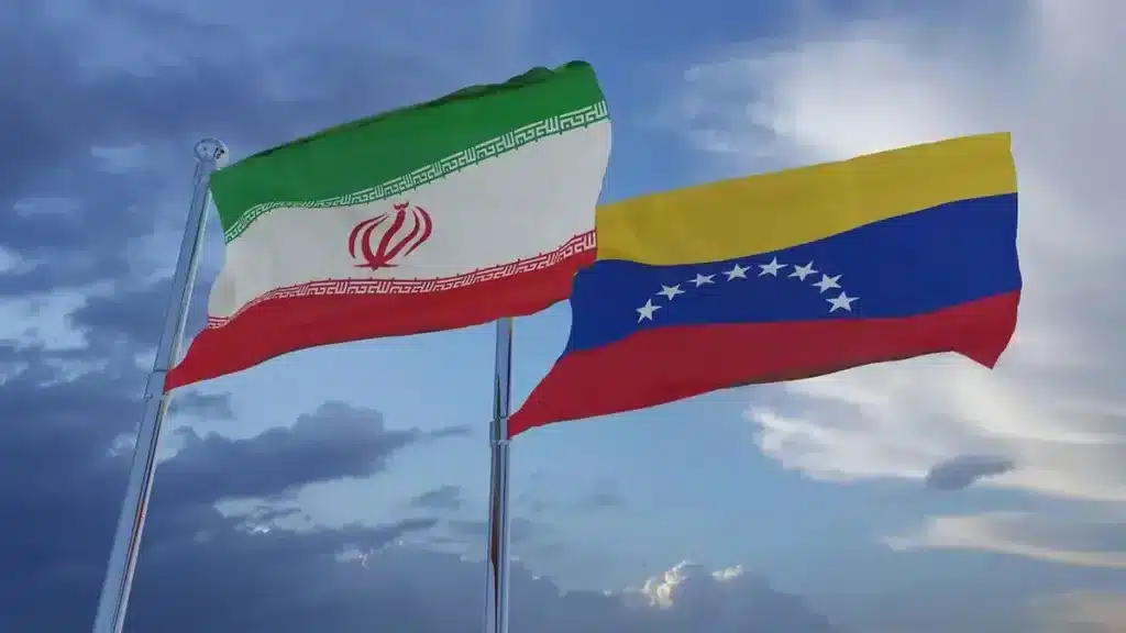 Flags of Iran and Venezuela. File photo.